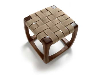 BUNGALOW STOOL - Low wooden and leather stool by Riva 1920 - view 3